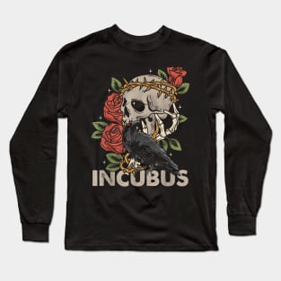 Incubus - Crow Left Skull - Morning And Flower - Gothic Graphic Long Sleeve T-Shirt